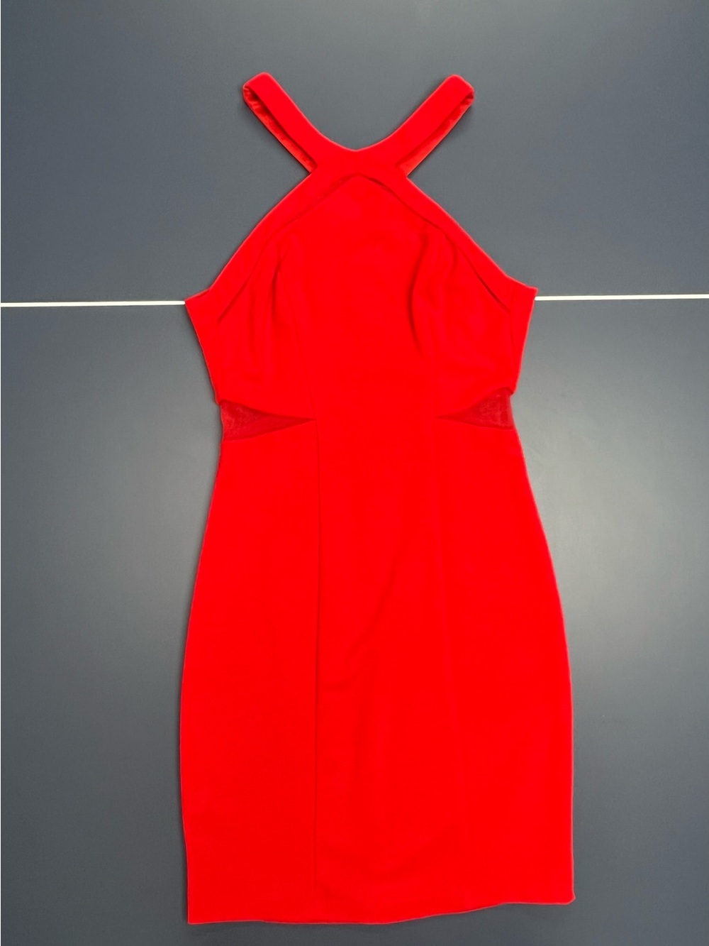 B Darlin Red Halter Bodycon Mini Dress